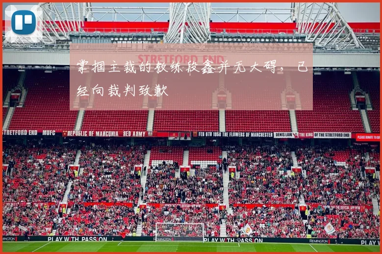掌掴主裁的教练段鑫并无大碍，已经向裁判致歉